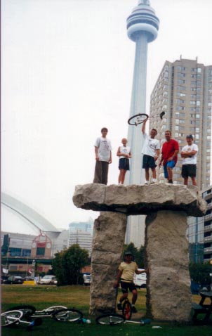 The Gang up on the 'Stone', Harbourfront, Toronto, September 2000