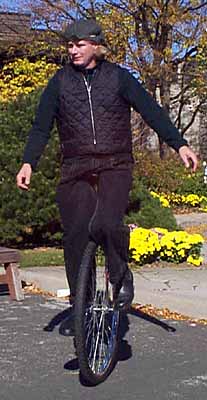 Circus Jonathan idling on his 36" Coker, Edwards Gardens, North York