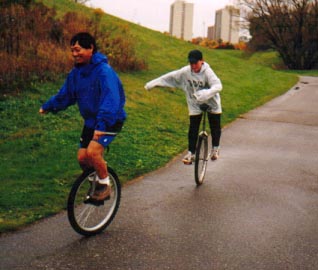 You can't help but smile when you're on your uni, even if it rains. L'Amoreaux Park, Scarborough